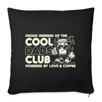 Club des papas cool - Cadeau de fête des pères papa papa - Housse de coussin décorative 45 x 45 cm - noir - Devant