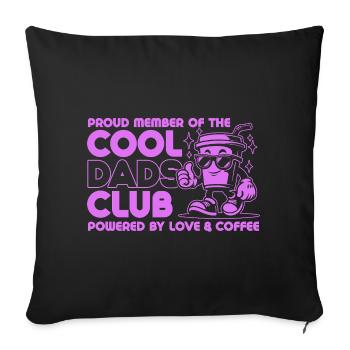 Club des papas cool - Cadeau de fête des pères papa papa - Housse de coussin décorative 45 x 45 cm - noir - Devant