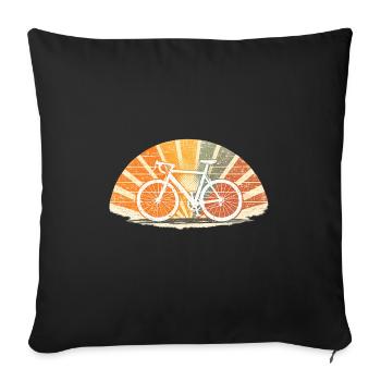 Sunburst Bicycle Retro Silhouette - Sofa pillowcase 17,3'' x 17,3'' (45 x 45 cm) - black - Front