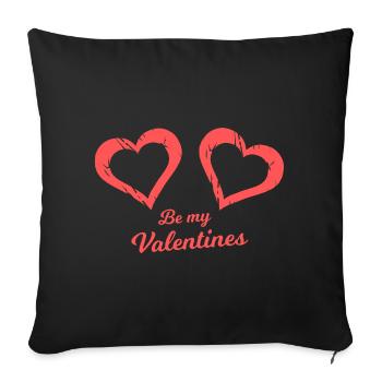 Be my Valentines Herzbrush - Sofakissenbezug 45 x 45 cm - Schwarz - Vorne