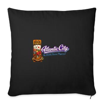 Atlantic City Casino Retro Vintage Design - Sofa pillowcase 17,3'' x 17,3'' (45 x 45 cm) - black - Front