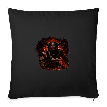 Démon infernal – Horreur du feu infernal | Dark Fantasy - Housse de coussin décorative 45 x 45 cm - noir - Devant