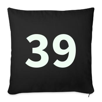 39- - Housse de coussin décorative 45 x 45 cm - noir - Devant