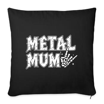 Metal Mom Cadeau Maman Heavy Metal Rock - Housse de coussin décorative 45 x 45 cm - noir - Devant