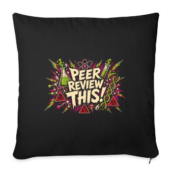 Peer-Review! Comic-Labor-Chaos - Sofakissenbezug 45 x 45 cm - Schwarz - Vorne