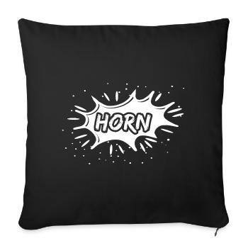 Cor en cadeau - Housse de coussin décorative 45 x 45 cm - noir - Devant