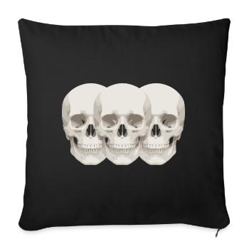 neoclassical Skulls - Sofa pillowcase 17,3'' x 17,3'' (45 x 45 cm) - black - Front