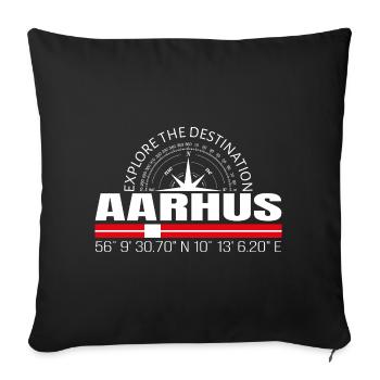Aarhus - Housse de coussin décorative 45 x 45 cm - noir - Devant