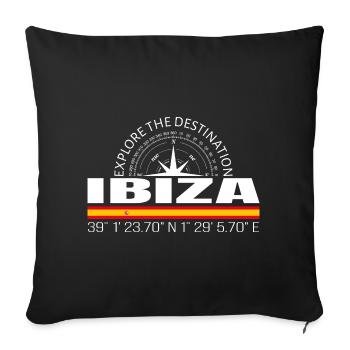 Ibiza - Sofa pillowcase 17,3'' x 17,3'' (45 x 45 cm) - black - Front