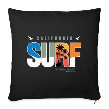 California Surf Retro Logo - Sofa pillowcase 17,3'' x 17,3'' (45 x 45 cm) - black - Front