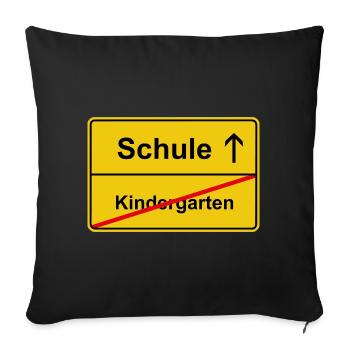 Schule Kindergarten Einschulung Lustiges Motiv - Sofakissenbezug 45 x 45 cm - Schwarz - Vorne