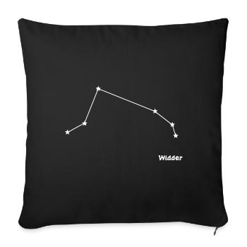 Sternzeichen Widder - Sofakissenbezug 45 x 45 cm - Schwarz - Vorne