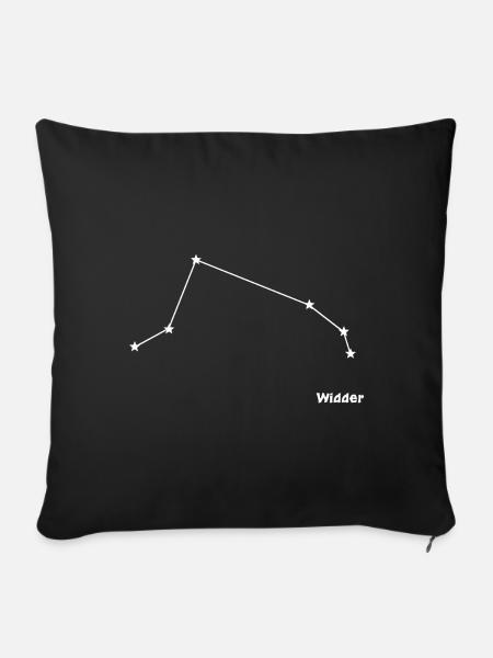 Sternzeichen Widder - Sofakissenbezug 45 x 45 cm - Schwarz