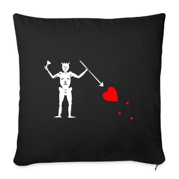 Edward Teach Flag - Housse de coussin décorative 45 x 45 cm - noir - Devant