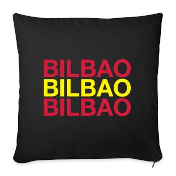 BILBAO Espagne España Espagnol Drapeau espagnol - Housse de coussin décorative 45 x 45 cm - noir - Devant