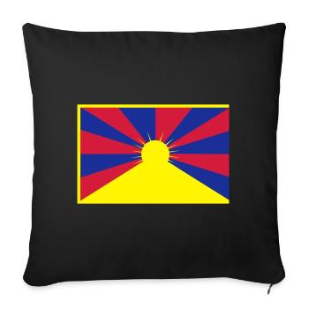 Flag of Tibet - Sofa pillowcase 17,3'' x 17,3'' (45 x 45 cm) - black - Front