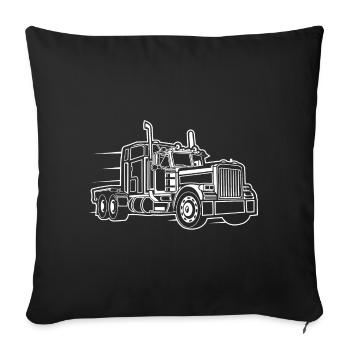Truck / Truck 03_weiß - Sofa pillowcase 17,3'' x 17,3'' (45 x 45 cm) - black - Front