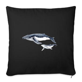 Buckelwal - baleine à bosse Buckelwal - Sofakissenbezug 45 x 45 cm - Schwarz - Vorne