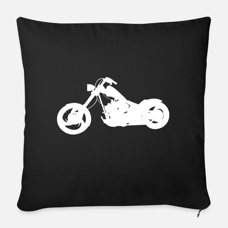 Silhouette Chopper Motorrad weiß - Sofakissenbezug 45 x 45 cm - Schwarz
