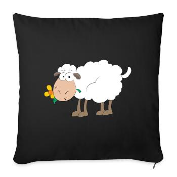 sheep - Sofa pillowcase 17,3'' x 17,3'' (45 x 45 cm) - black - Front