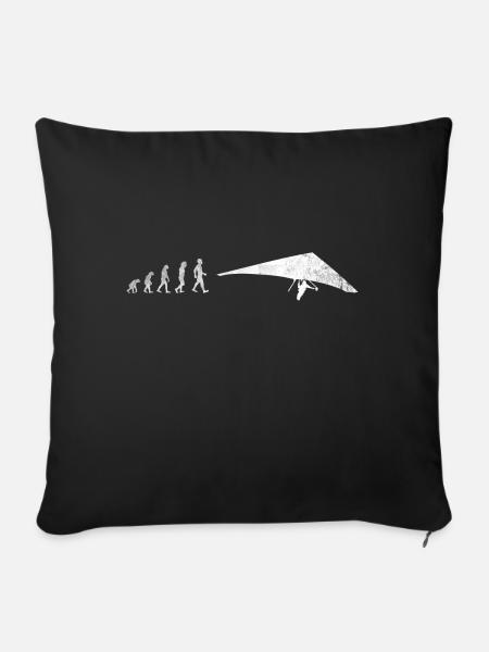 Chemise deltaplane Planeur de deltaplane - Housse de coussin décorative 45 x 45 cm - noir