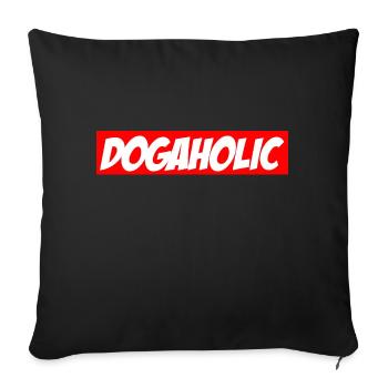 Dogaholic Dog Shepherd Labrador Shirt - Sofa pillowcase 17,3'' x 17,3'' (45 x 45 cm) - black - Front