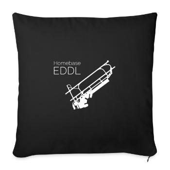 Dusseldorf Airport - Sofa pillowcase 17,3'' x 17,3'' (45 x 45 cm) - black - Front