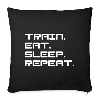 Train Mangez Sommeil Répétez Cadeau De Fitness - Housse de coussin décorative 45 x 45 cm - noir - Devant