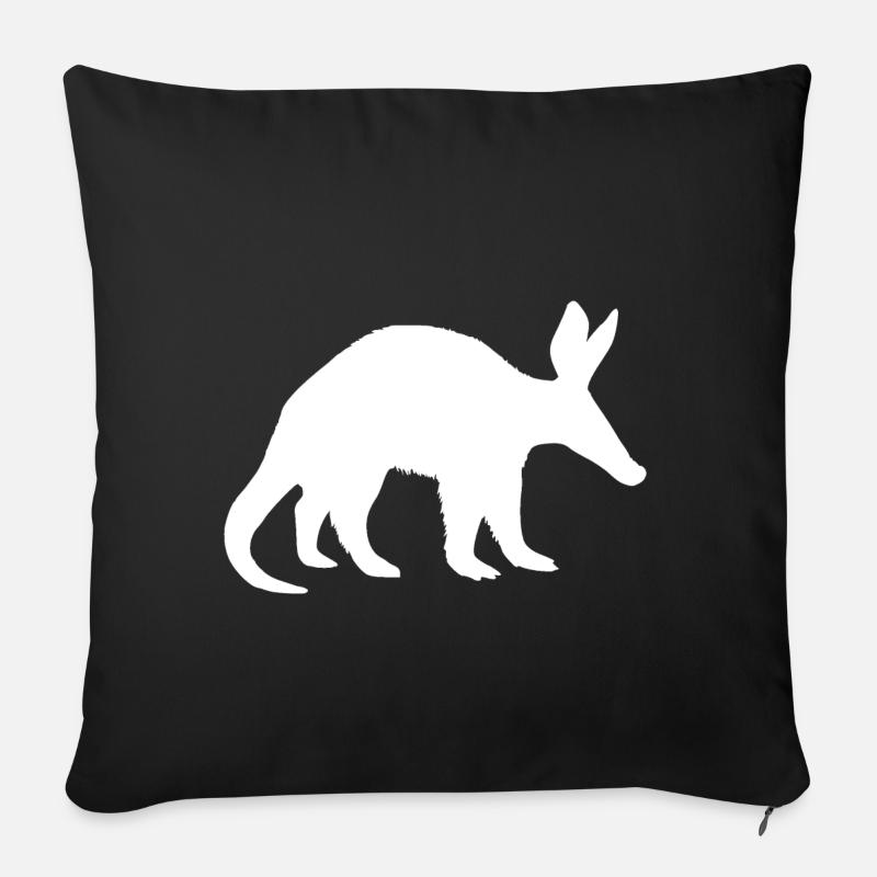 Cadeau Aardvark - Housse de coussin décorative 45 x 45 cm - noir