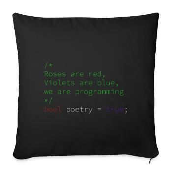 Poetic programming - Sofa pillowcase 17,3'' x 17,3'' (45 x 45 cm) - black - Front