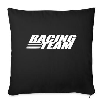Racing Team blanc - Housse de coussin décorative 45 x 45 cm - noir - Devant