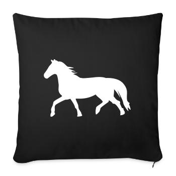 cheval - Housse de coussin décorative 45 x 45 cm - noir - Devant