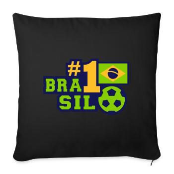 No. 1 Brasil (football) - Sofa pillowcase 17,3'' x 17,3'' (45 x 45 cm) - black - Front