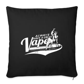 vape shirt mit sexy pin up frau und akkuträger - Sofakissenbezug 45 x 45 cm - Schwarz - Vorne