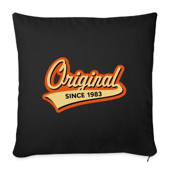 Original Since 1983 (Year Of Birth, Birthday, 3C) - Sofa pillowcase 17,3'' x 17,3'' (45 x 45 cm) - black - Front