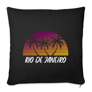 Rio de Janeiro - Sofa pillowcase 17,3'' x 17,3'' (45 x 45 cm) - black - Front