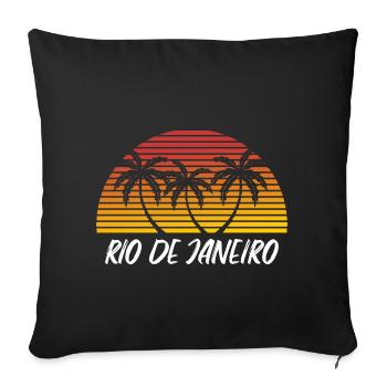 Rio de Janeiro - Sofa pillowcase 17,3'' x 17,3'' (45 x 45 cm) - black - Front