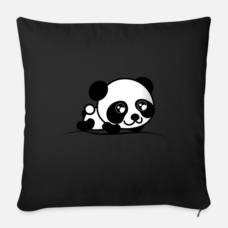 Panda - Housse de coussin décorative 45 x 45 cm - noir