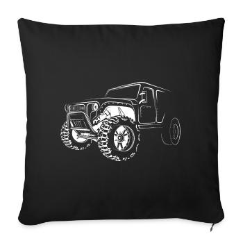 4x4 offroad Auto Truck Symbol Gelände Dirt Logo - Sofakissenbezug 45 x 45 cm - Schwarz - Vorne