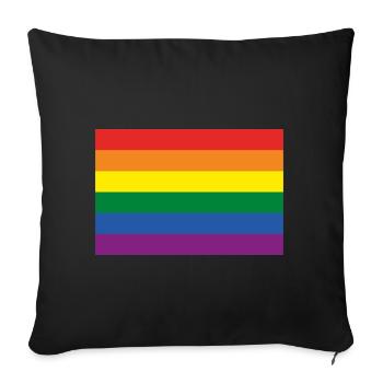 Drapeau LGBT - Drapeau de la Gay Pride - Housse de coussin décorative 45 x 45 cm - noir - Devant