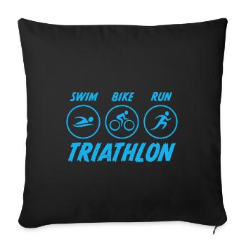 triathlon - Housse de coussin décorative 45 x 45 cm - noir - Devant