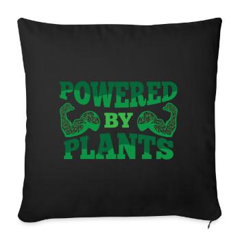 Powered by Plants Vegan Fitness Bodybuilding - Sofa pillowcase 17,3'' x 17,3'' (45 x 45 cm) - black - Front