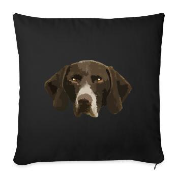 German Shorthaired Pointer Portrait, Dog Portrait - Sofa pillowcase 17,3'' x 17,3'' (45 x 45 cm) - black - Front