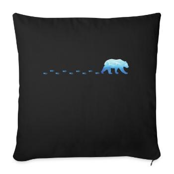 Laufender Eisbär - Sofakissenbezug 45 x 45 cm - Schwarz - Vorne