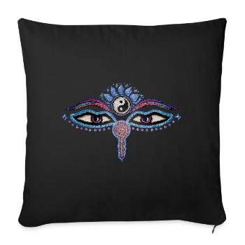 Buddha Eyes, Buddhism, Symbol, Yoga, Meditation - Sofa pillowcase 17,3'' x 17,3'' (45 x 45 cm) - black - Front