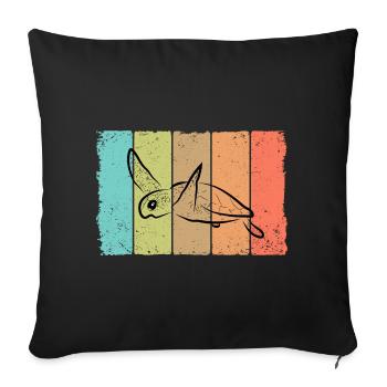 Turtle turtle - Sofa pillowcase 17,3'' x 17,3'' (45 x 45 cm) - black - Front