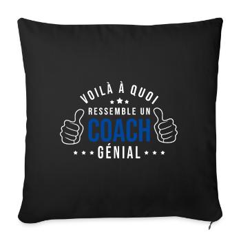 un coach génial cadeau humour coach entraineur - Housse de coussin décorative 45 x 45 cm - noir - Devant