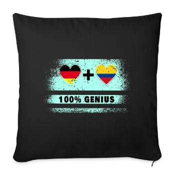 Germany and Colombia 100% Ingenious / Gift - Sofa pillowcase 17,3'' x 17,3'' (45 x 45 cm) - black - Front