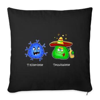 T killer cell, immune system, virus tequila T cell - Sofa pillowcase 17,3'' x 17,3'' (45 x 45 cm) - black - Front