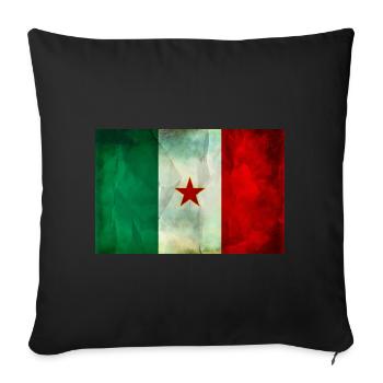 T-shirt drapeau partisan Brigades Garibaldi - Housse de coussin décorative 45 x 45 cm - noir - Devant